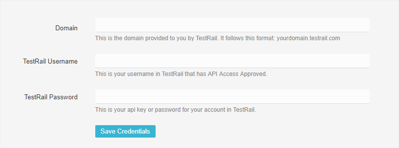 testrail-configuration-page